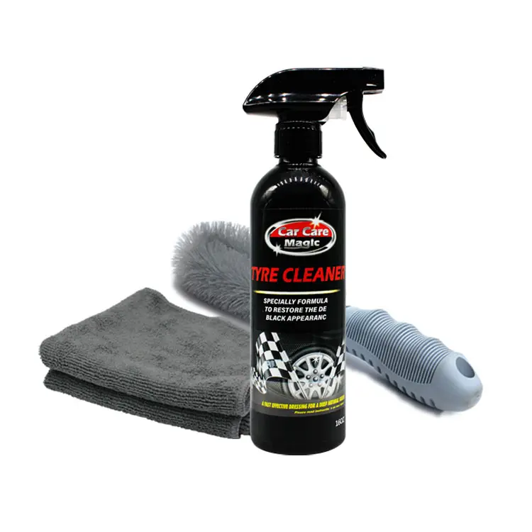 Quick Dust Remover Car Tyre Clean for restoring discoloration Special Formula Visible Clear Tire Cleaning Kit with Tire Brush