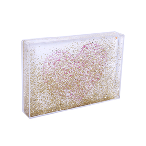 4英寸乘6英寸矩形水晶亚克力浮动Aqua Fun Blox液体相框相框 - Product Image 4