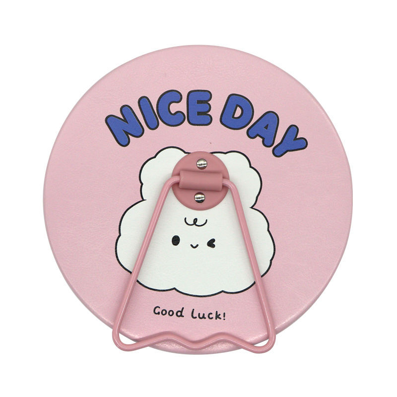 round mirror-girl-pink little rabbit