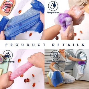 スキン エクスフォリエイティング バック ロング スクラバー ナイロン メッシュ シャワー ボディ スクラビング スポンジ ナイロン バス アフリカンネット バス スポンジ バス タオル - Product Image 5