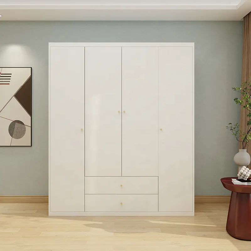 Gabinete de pared de madera moderno con muebles LED para el hogar con armario de dormitorio con diseños simples led