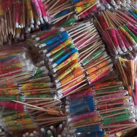 Colorful toothpick umbrellas, 25 per bag