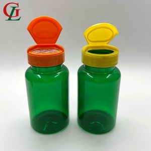 批发120cc PET绿色维生素药瓶固体空胶囊瓶，带衬垫的塑料维生素补充剂容器