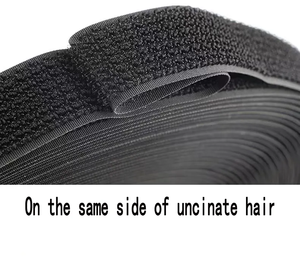 Bucle de gancho de Corte libre de estilo reutilizable en el mismo lado gancho adhesivo y correa de bucle Velcroes Black Ultra Hold Tape Thin Tape - Product Image 3