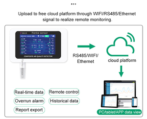 Profesyonel Co2 monitör Pm2.5 Pm10 ölçer Ethernet RS485 WIFI hava kalitesi kirliliği monitör veri kaydedici ile - Product Image 6