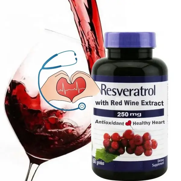 OEM/ODM Factory Reveratrol con estratto di vino rosso 500mg,60 softgels, antiossidante e salute del cuore