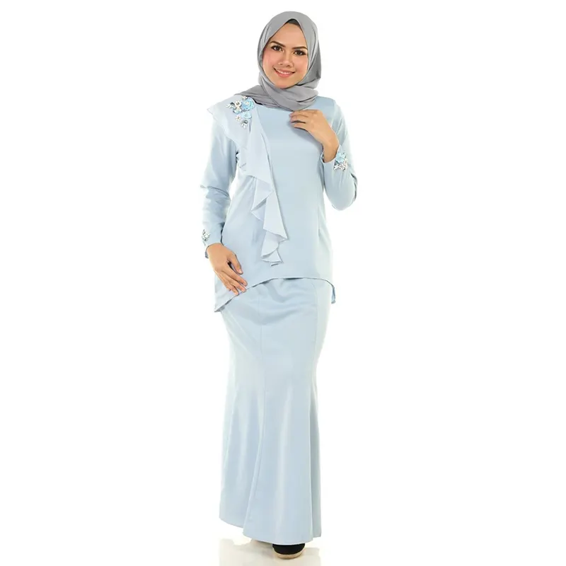 Tradizionale Malesia Kebaya Musulmano Vestito Fahion Abbigliamento Islamico Maniche Lunghe Malesia Baju Kurung