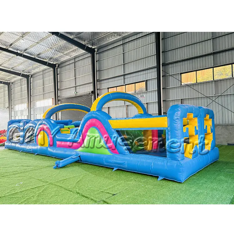 Carrera de obstáculos de PVC de 0,55mm de grado comercial, juego de competición, castillo hinchable, carrera de obstáculos inflable