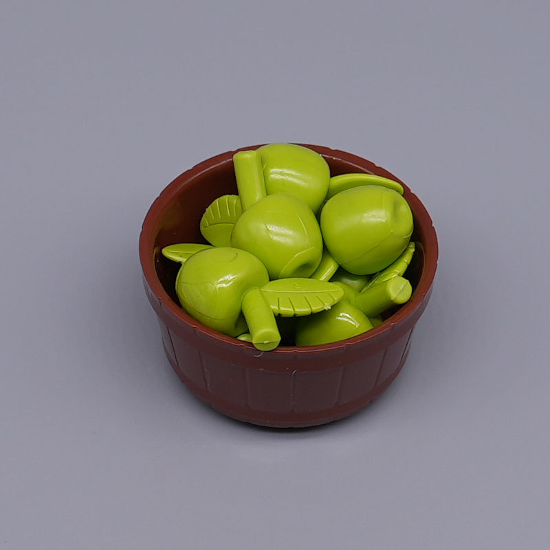 Ensemble de pommes vert clair avec bol (6 pièces)