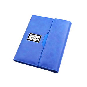 Smart <strong>A5</strong> Tri Fold Notebook Agenda with Power Bank Time <strong>Display</strong> Fabric Cover Leather Lork Spiral Style Promotional Note <strong>Book</strong> - Product Image 2