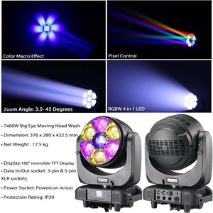 ไฟเวที LED 4 in 1พร้อมการควบคุมพิกเซล DMX 7X60W ส่องหัวได้กว้าง - Product Image 2