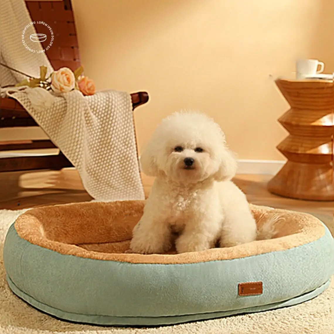 Cama ortopédica para perros y gatos con funda extraíble, cama para perros resistente al agua de algodón, camas cómodas modernas para perros con funda lavable