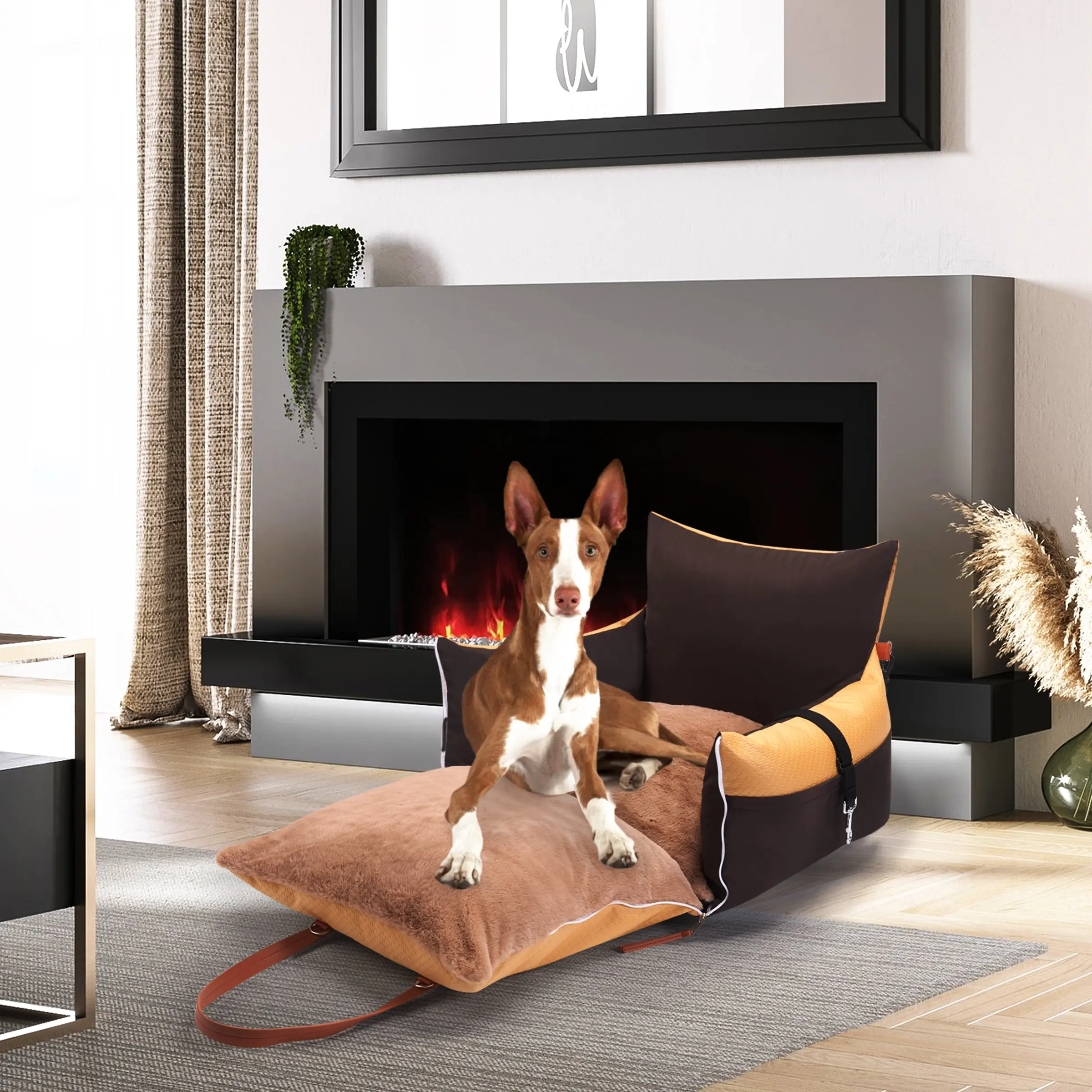 Luxe Hond Reisbed Op Maat Gemaakt Huisdier Drager Draagbare Hond Autostoel, Reizen Hond Seat Pet Car Bed Seat Custom Logo
