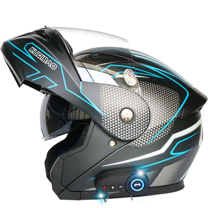 Casco de motocicleta abatible hacia arriba de doble lente de cara completa con sistema de intercomunicación BT integrado - Product Image 2
