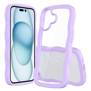 Dalga tasarım temizle Iphone için kılıf 17 hava 16e 16 15 14 13 Promax SE 8 7 tam vücut darbeye koruyucu telefon kapak için Apple - Product Image 4