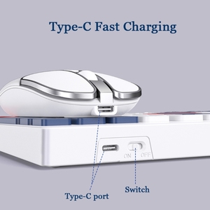 <strong>Wireless</strong> <strong>Keyboard</strong> Mouse Set with Silent <strong>Keys</strong> Rechargeable <strong>Keyboard</strong> Mouse Combo for Tablet Laptop - Product Image 4