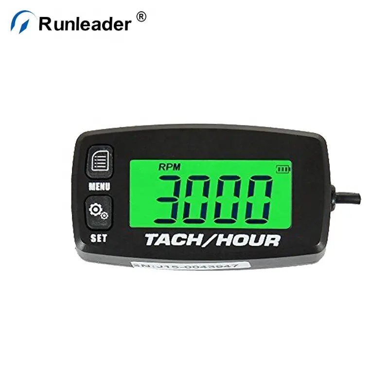 Runleader Re設定可能なDigital Tach Hour Meter Tachometer For Gasoline Engine Motocross ATV Snowmobile Motorbike Scooter