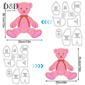 Memory Bear DIY Sewing <strong>Kit</strong> With Ruler Template and <strong>Pattern</strong> for Doll Making Plastic Sewing Accessory for Sewing Machine - Product Image 1