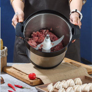 家用6L不锈钢电动绞肉机和切片机包括福夫机和捣碎的山药磅 - Product Image 2