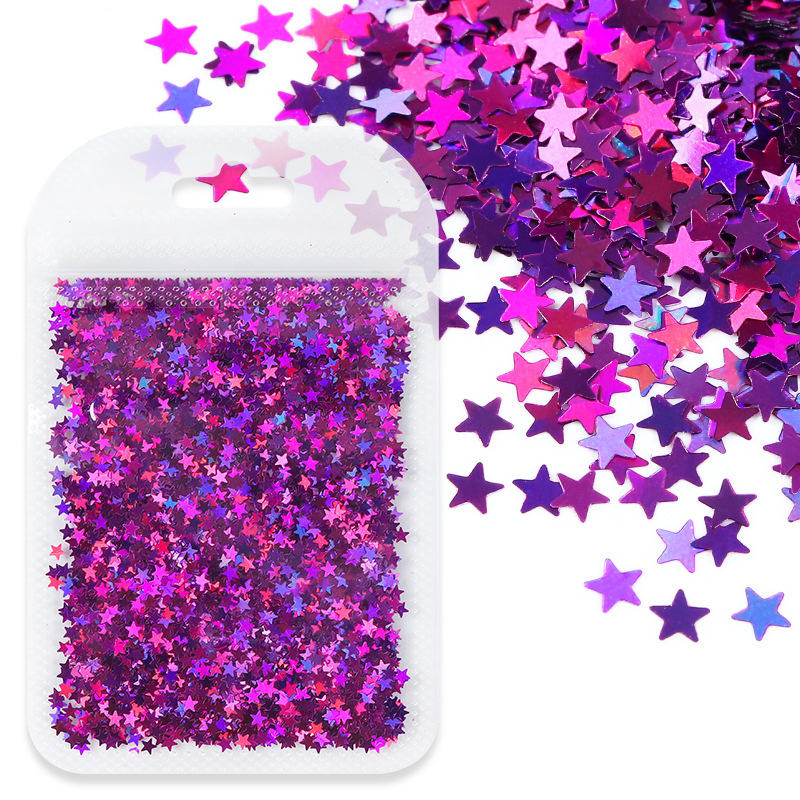 2g estrella pequeña en bolsa de hueso transparente - morado oscuro - 12
