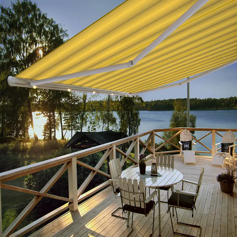 2-20% de descuento comercial cortinas de Sol de metal patio toldos plegables modernos al aire libre para terraza