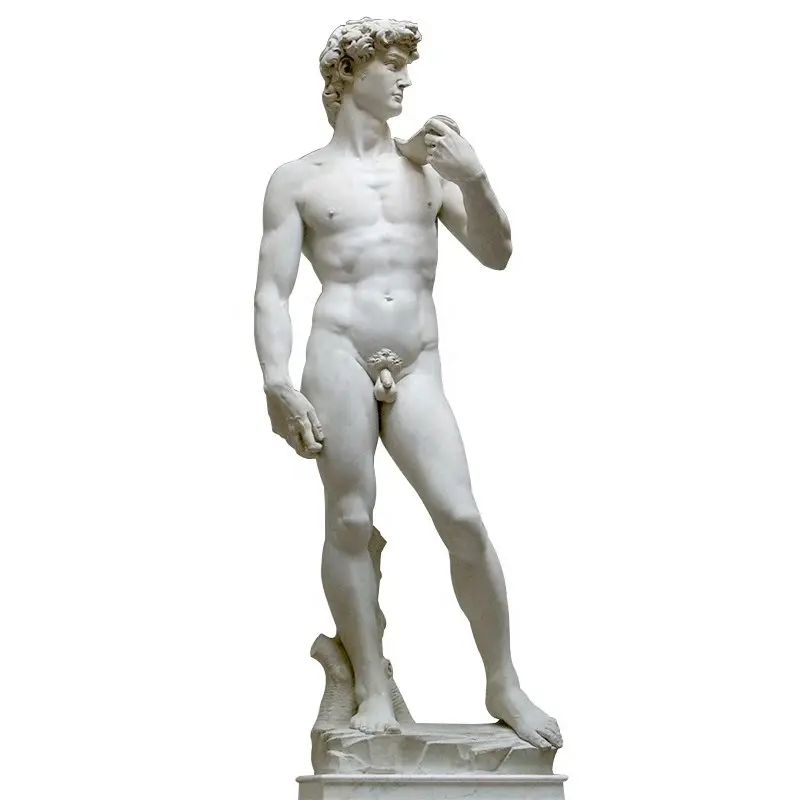 Scultura in pietra personalizzabile angelo David Zeus scultura in marmo bianco