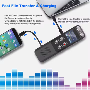 Grabadora activada por audio digital Grabadora pequeña y ligera para grabar entrevistas Dictáfono de voz Mango portátil 32GB - Product Image 3