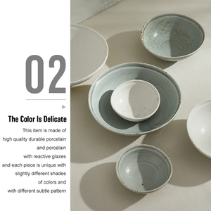 Di alta qualità Design nordico ecologico lavabile in lavastoviglie Hotel offre una ciotola di Ramen in ceramica bianca blu irregolare - Product Image 4