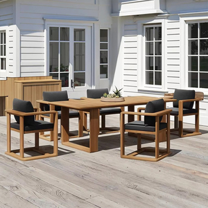 Bắc Âu ngoài trời bàn ghế gỗ tếch đặt sân thượng khách sạn ăn uống ghế gỗ tếch khu nghỉ mát MỤC VỤ thời tiết kháng Bộ đồ nội thất sân vườn - Product Image 4