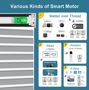 Умные моторы для рулонных штор «Зебра» с затемнением, моторизованные шторы «Зебра» с Wi-Fi, управление через Alexa, дистанционное управление, шторы для окон «День-Ночь» - Product Image 2