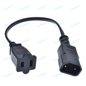 IEC 320 C18 erkek fiş abd 2Pin dişi soket güç adaptörü kablosu, C14 2PIN Nema 1-15R 2P güç adaptörü kablosu - Product Image 1
