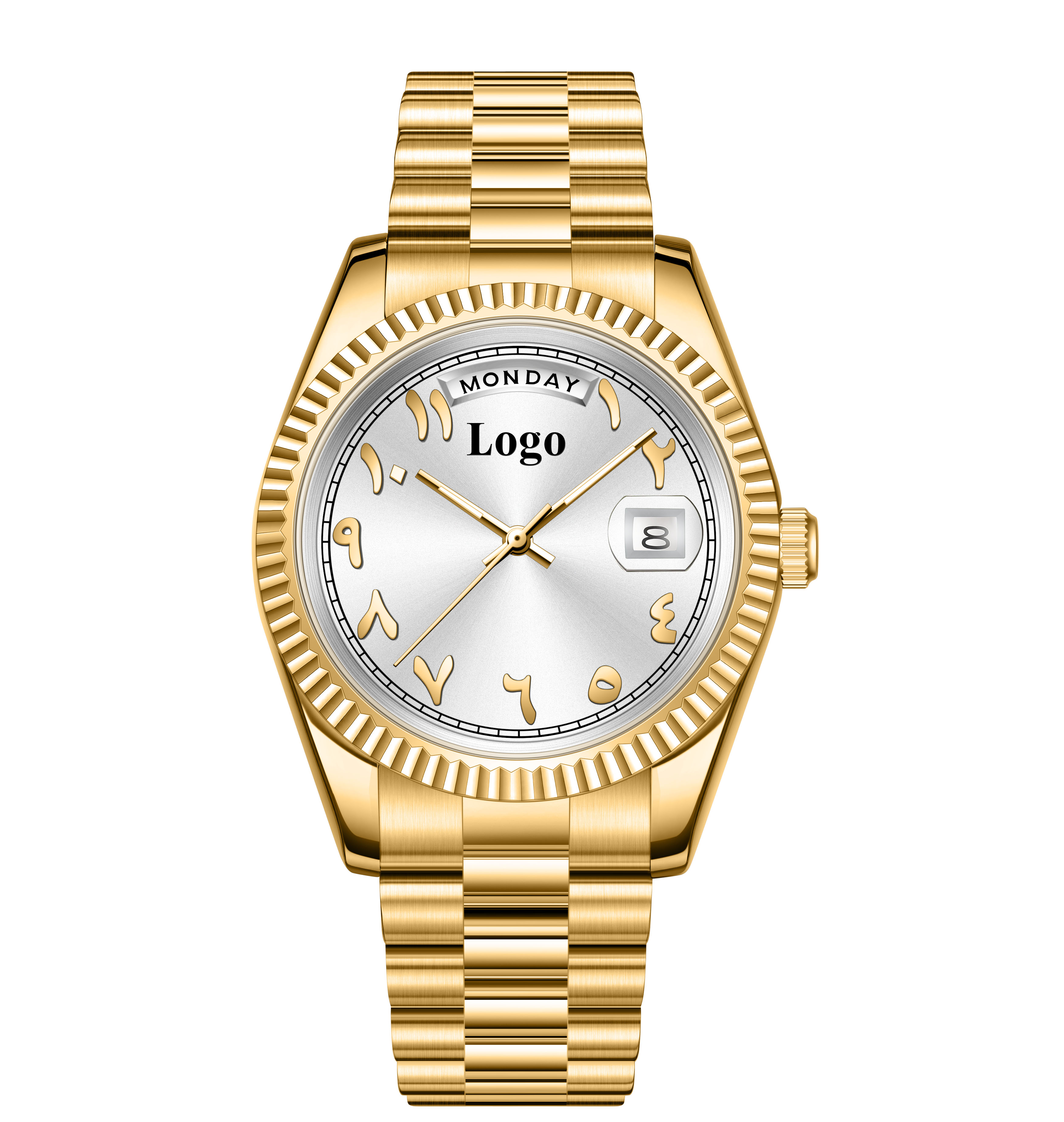 Gold white dial
