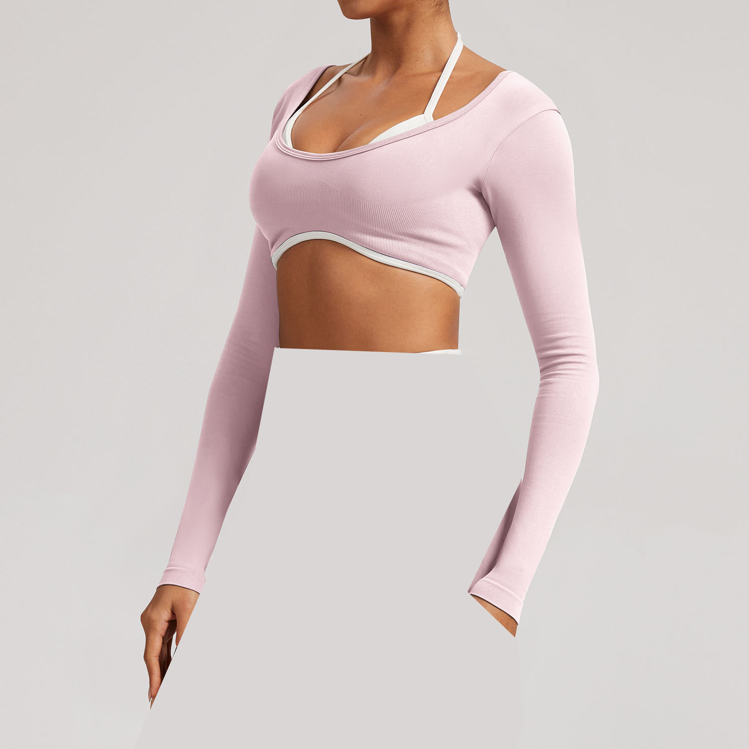 manches longues rose clair