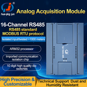 Huaqingjun 16-Channel RS485 Communication <strong>Analog</strong> <strong>Inputs</strong> <strong>Module</strong> 0-5V 0-10V Modbus RTU 16AI <strong>Module</strong> for <strong>PLC</strong>