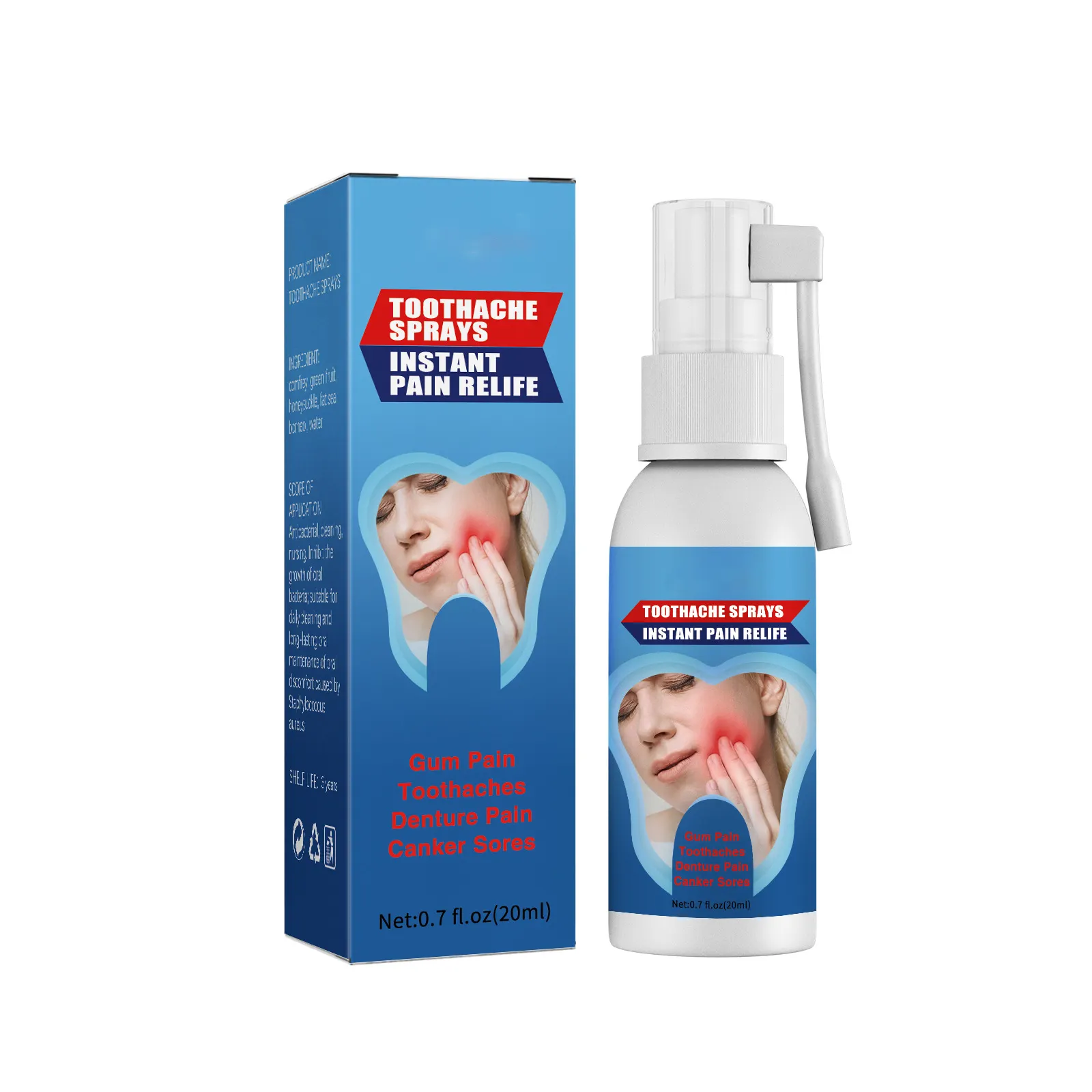 Spray contre les maux de dents le plus populaire pour réduire l'inflammation et arrêter le feu Spray anti-douleur pour les maux de dents