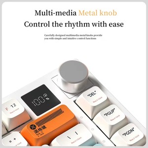 Yeni 75% klavye 81 tuşları beyaz mor anahtarı özel klavye tuş Mini USB kablolu oyun moda RGB arkadan aydınlatmalı optik mekanik klavye