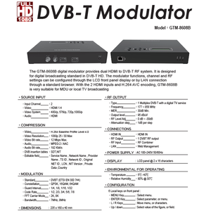Hot Sell High Quality Full HD <strong>2</strong> X HDMI Digital <strong>Encoder</strong> Terrestrial <strong>Modulator</strong> 2CH HDMI to DVB-T Rf <strong>Modulator</strong>