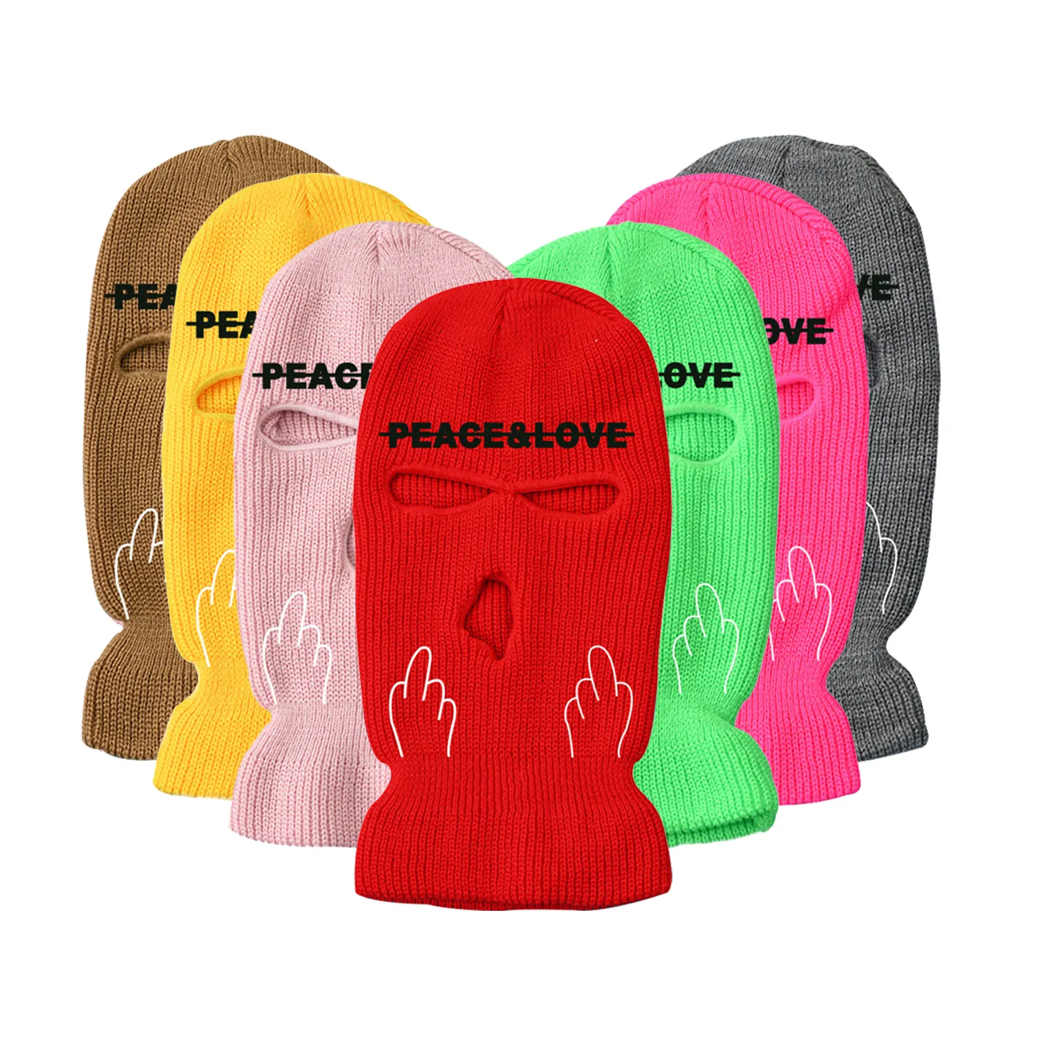 Desainer Logo Bordir Kustom 3 Lubang Penutup Wajah Penuh Pink Bandit Balaclava Skimask Topi Cagoule Musim Dingin Masker Ski