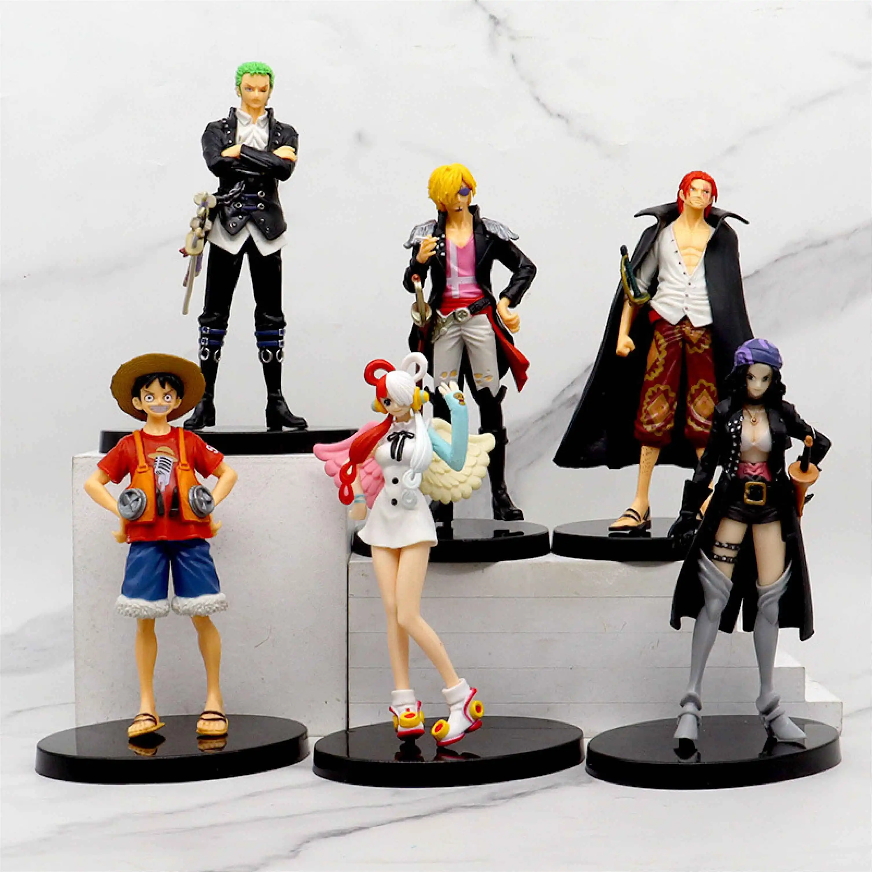 Gran oferta figura de Anime de una pieza Luffy Zoro Sanji Ace recoger figurita muñeca juguetes para niños regalo