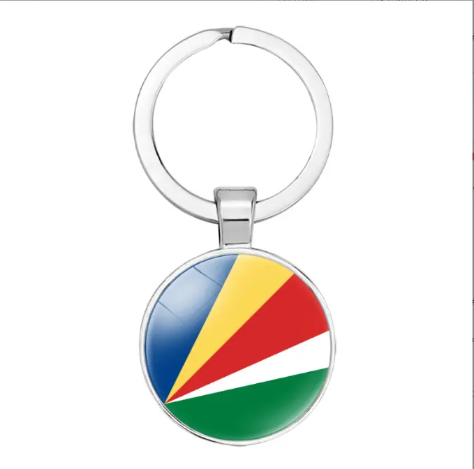 High Quality Seychelles National Flag Key Chain Keyring Gift Men Women Keychain