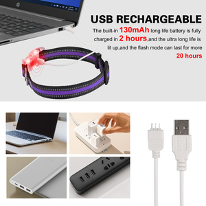 Подсветка светодиодный прокручивающийся дисплей собачий ошейник USB перезаряжаемый светодиодный флэш-ошейник для нескольких собак - Product Image 3