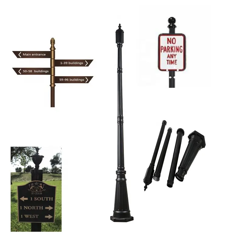 Easy display signboard menu stand pole & floor standing menu holder poster stand pole