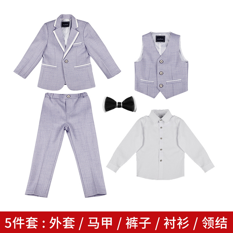Ensemble cinq pièces bleu (avec chemise blanche)