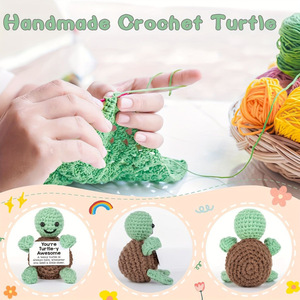 Handmade Hiện Đại Mini Crochet rùa trang trí xuyên biên giới hài hước cảm xúc động lực quà tặng dễ thương tích cực động vật trang trí - Product Image 4