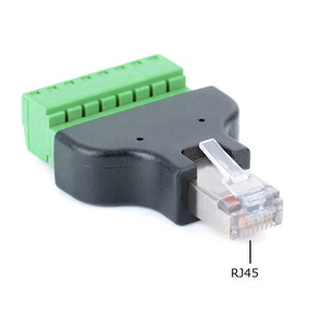 High Quality <strong>RJ45</strong> To Screw Terminal Adaptor <strong>RJ45</strong> Male To 8 Pin Connector <strong>RJ45</strong> Splitter 8P8C For CCTV DVR CCTV Accessories - Product Image 2