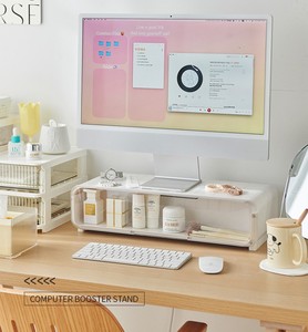 Monitor del Computer alzata Stand Display Desktop Stand montante con luce e cassetto per la visualizzazione POP MART Minifigures - Product Image 2