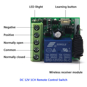 HF-Sender 433 MHz Fernbedienungen mit drahtlosem Fernbedienung schalter DC 12V 1CH Relais Empfänger modul - Product Image 6