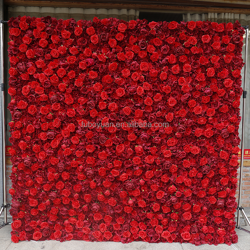 17 # mur de fleurs rouges