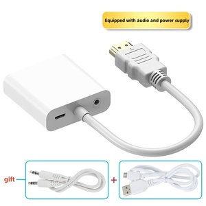Cable HDTV a VGA con convertidor de potencia de audio para conexión de computadora Cable Adaptador de Proyector de pantalla de TV