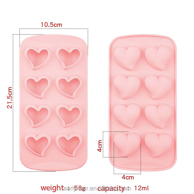 Bandeja de hielo en forma de corazón (rosa)